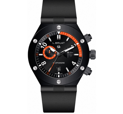 Chronograph Watch with Black/Orange Dial