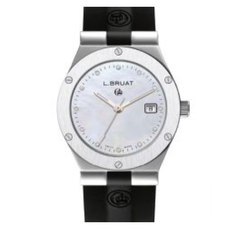 Lady Quartz Watch with 29 mm diameter steel case MOP white dial