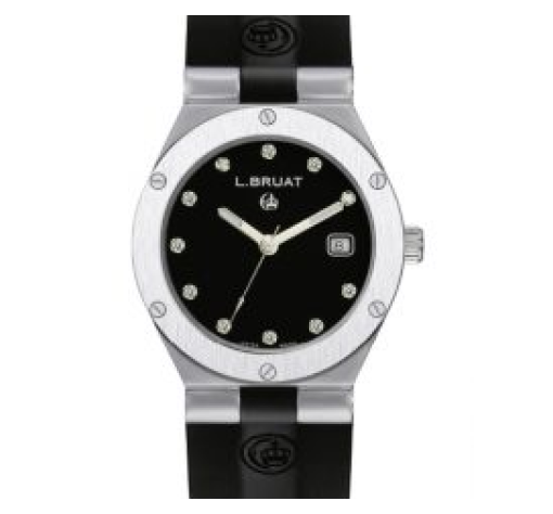 Lady Quartz Watch with Black dial with 11 diamonds